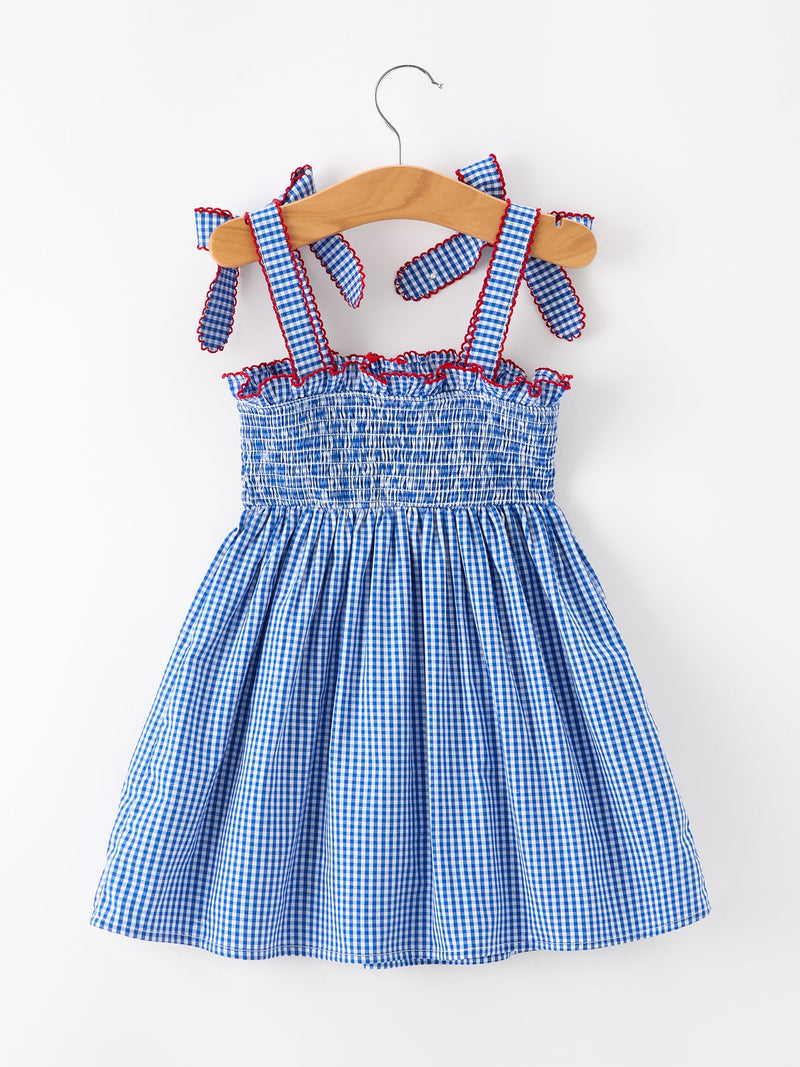 Girls Plaid 4th of July Twirl Dress – The Palm Beach Baby