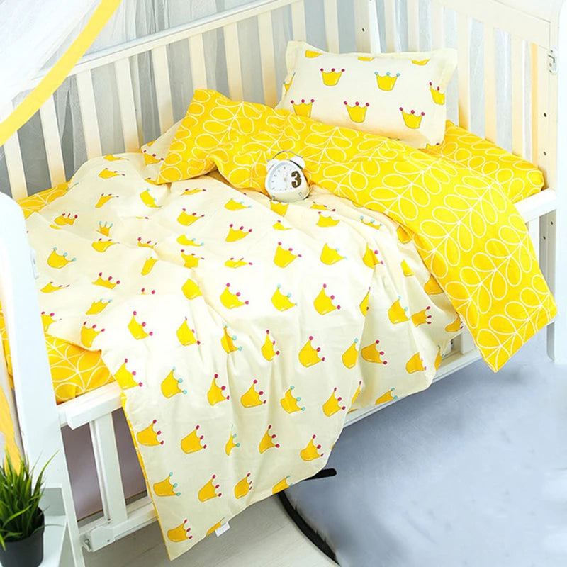 3 PC Cotton Crib Bed Bedding Sets  - 10 Styles