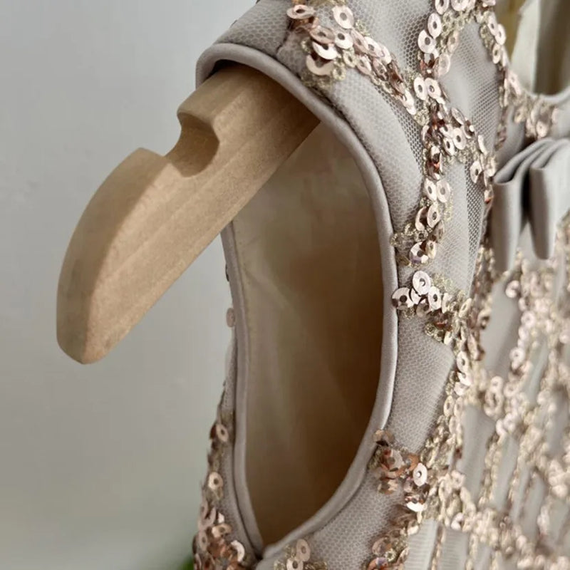 "Isabella" Elegant Sequined A-Line Dress