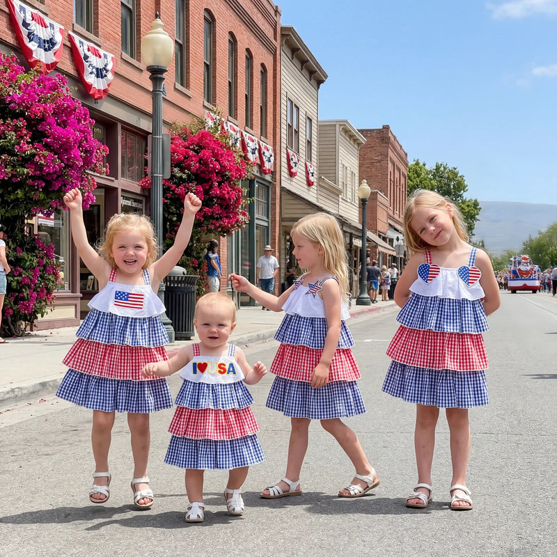 Red, White, Blue Toddler Party Dress