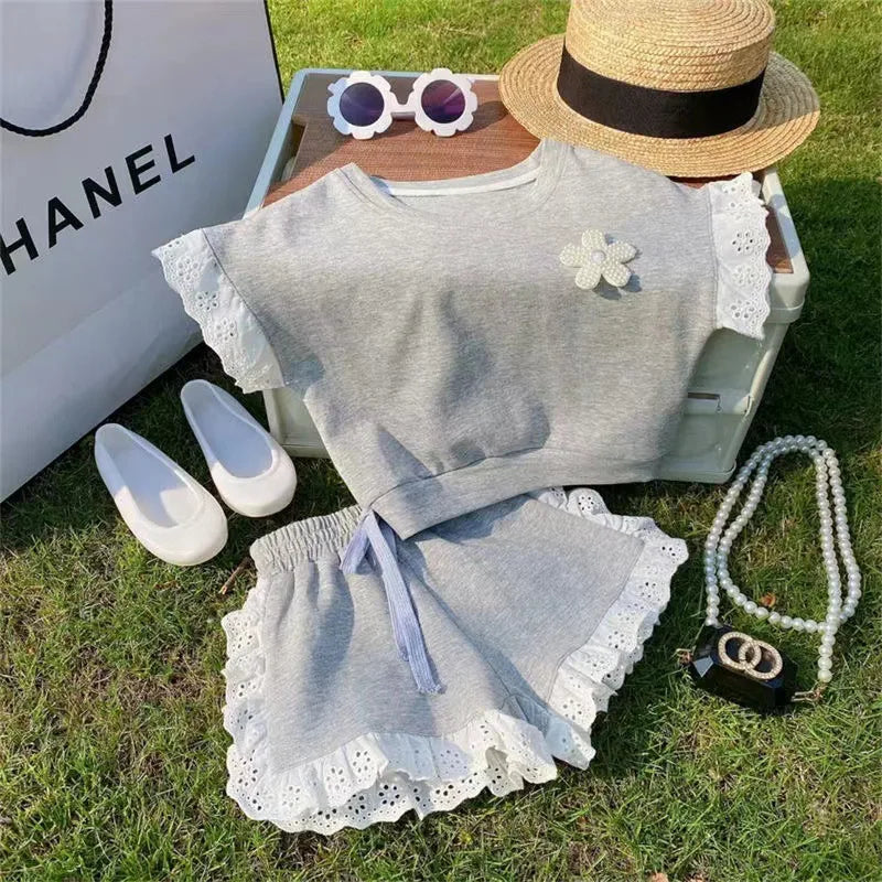 Chic "Kelly" Casual Knit Summer Shorts Set (Without Sunglasses)