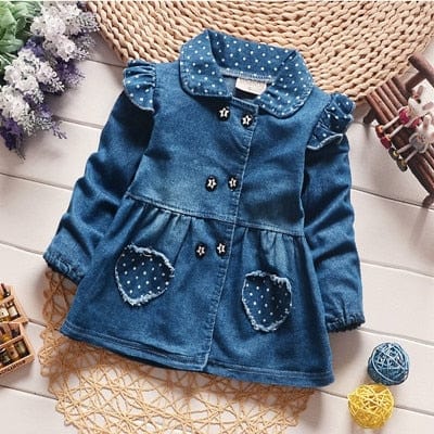 babies and kids Clothing picture color / 9M "Denim Sweetie Long-Sleeved Denim Dress -The Palm Beach Baby
