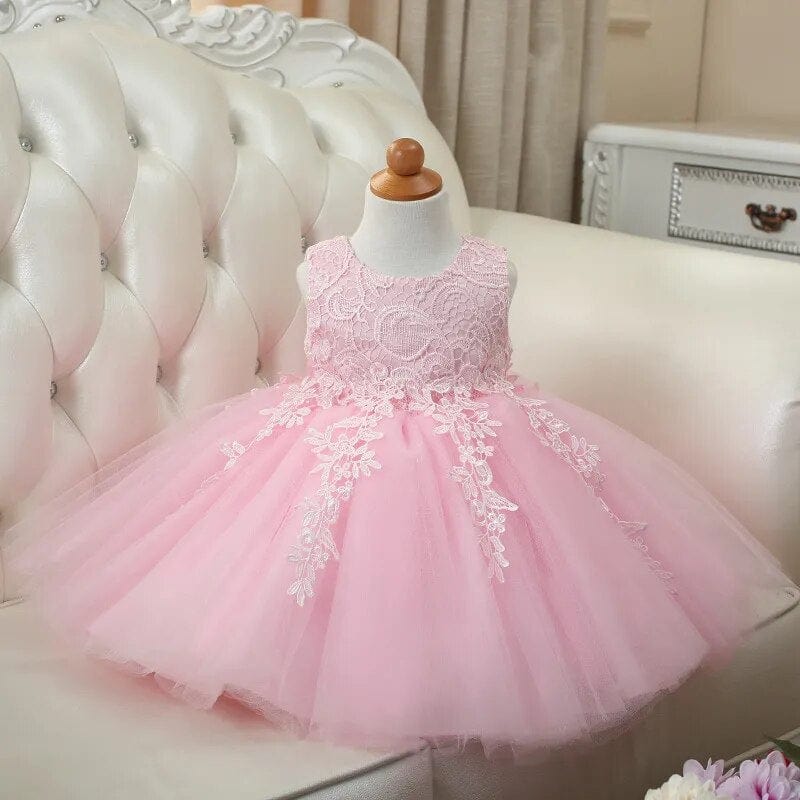 babies and kids Clothing pink / 80CM "Eliana" Lace Tulle Dress - 3 Colors -The Palm Beach Baby