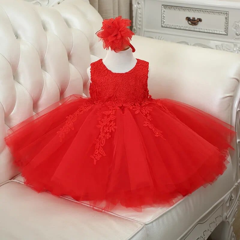 babies and kids Clothing red / 80CM "Eliana" Lace Tulle Dress - 3 Colors -The Palm Beach Baby