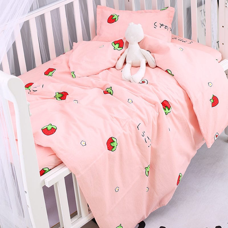Nursury Crib Sets Fun Printed Cotton 3PC Baby's Bedding Set -The Palm Beach Baby