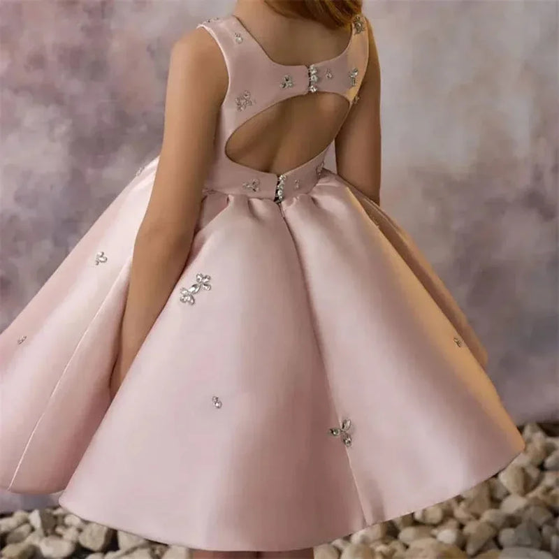 Elegant Pink Satin Girls Elegant Dress - The Palm Beach Baby Elegant Pink Satin Girls Elegant Dress - The Palm Beach Baby