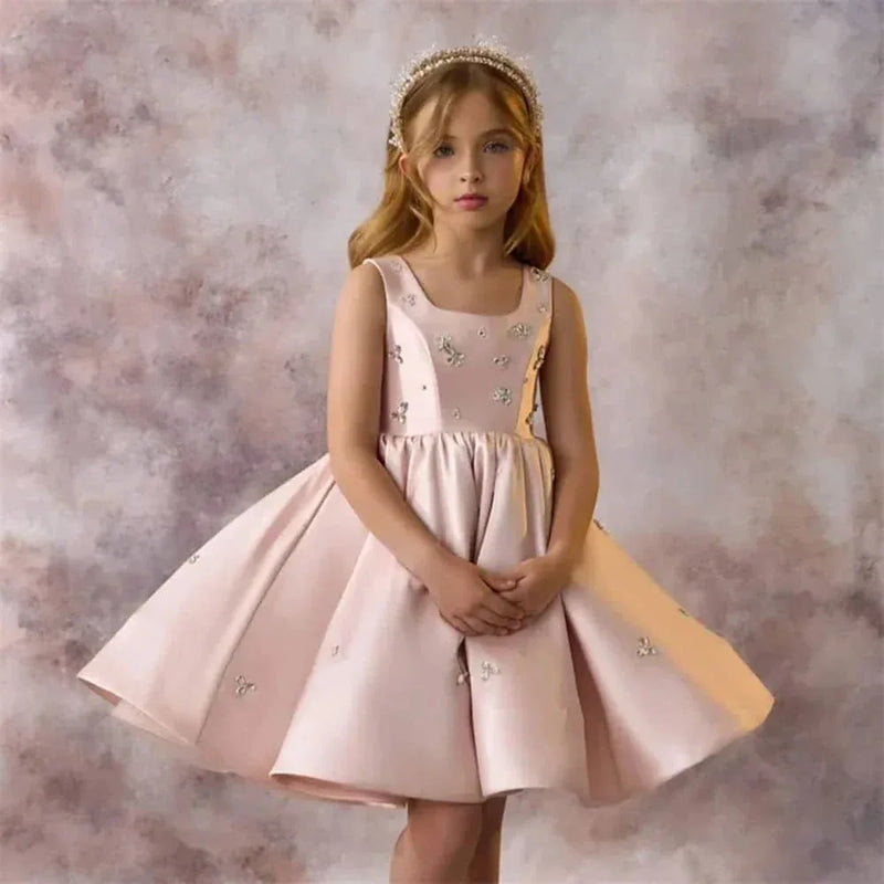 Elegant Pink Satin Girls Elegant Dress - The Palm Beach Baby Elegant Pink Satin Girls Elegant Dress - The Palm Beach Baby