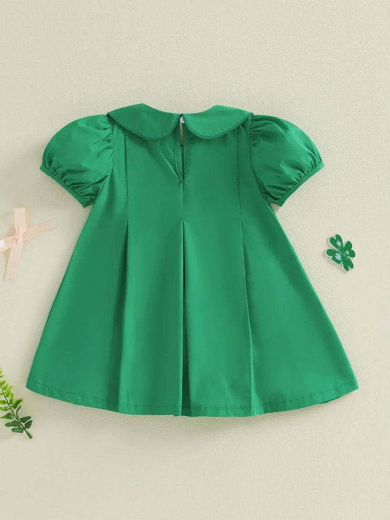 Shamrock Embroidered Dress for Girls