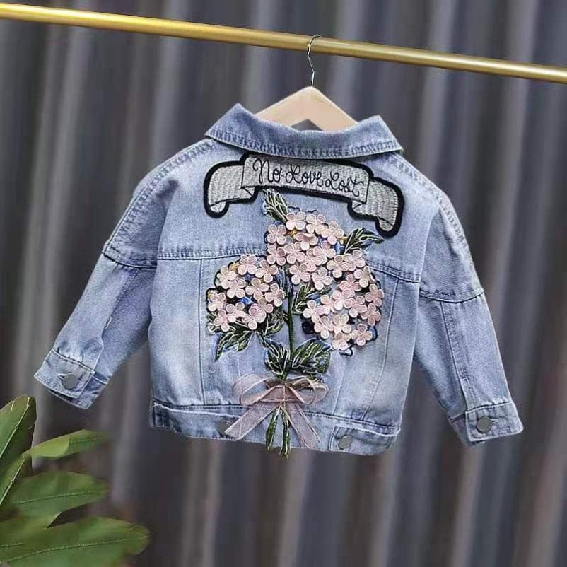 baby kids clothes "Aborably Jean" Girl's Denim Jacket -The Palm Beach Baby