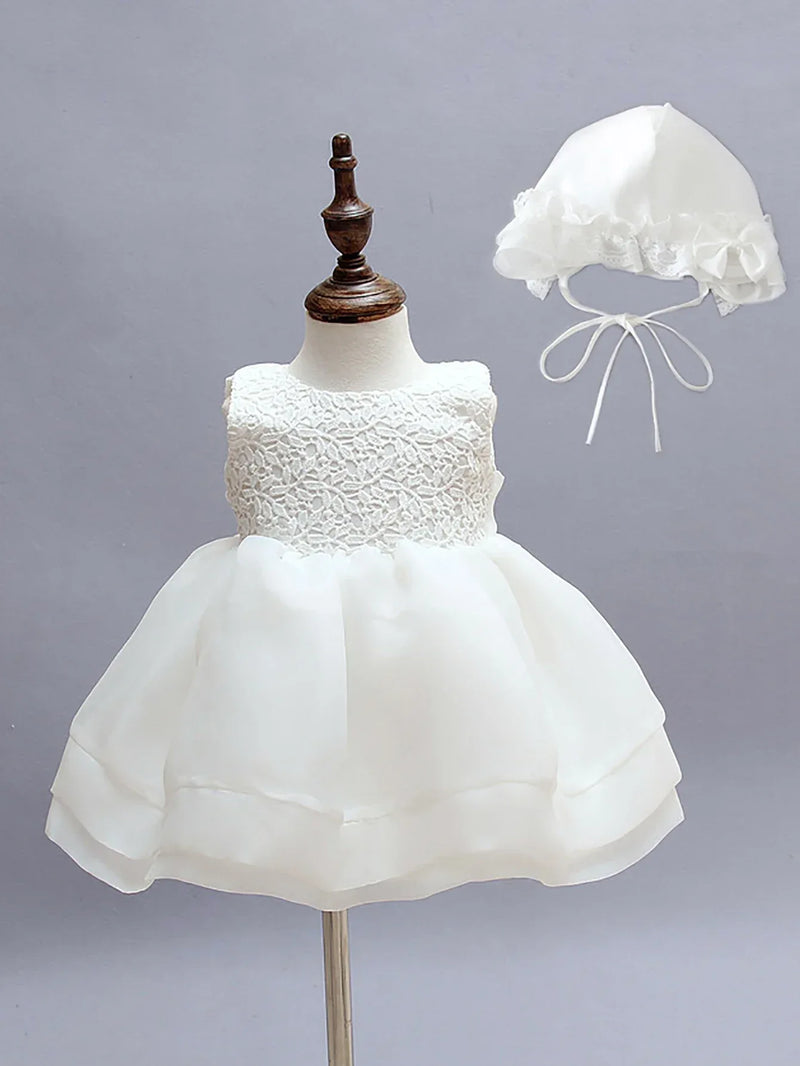 Elegant White Chiffon Dress Set