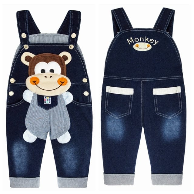 Baby & Kids Apparel Adorable Animal-Themed Denim Overalls Romper -The Palm Beach Baby