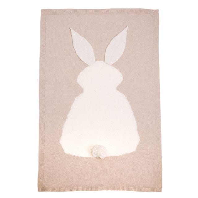 Baby Blanket Swaddles beige The Adorable Children's Bunny Knit Blanket -The Palm Beach Baby