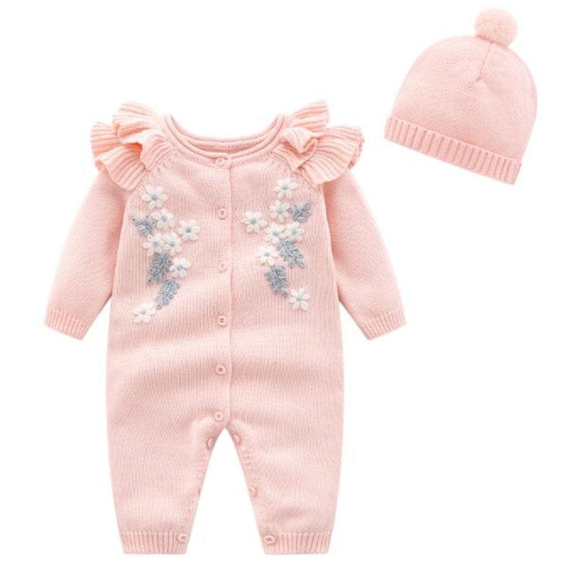 kids and babies BH7092 pink / 3M Cozy Winter Knit Romper -The Palm Beach Baby