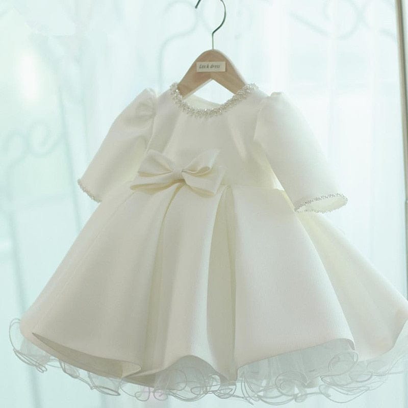 babies and kids clothes Ivory / 6M "Calissa" Elegant Special Occasion Dress -The Palm Beach Baby