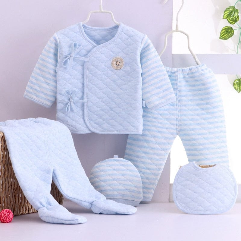 kids and babies 16 / 0-3M 5PC Newborn Baby's Quilted Cotton Layette Set 2 -The Palm Beach Baby
