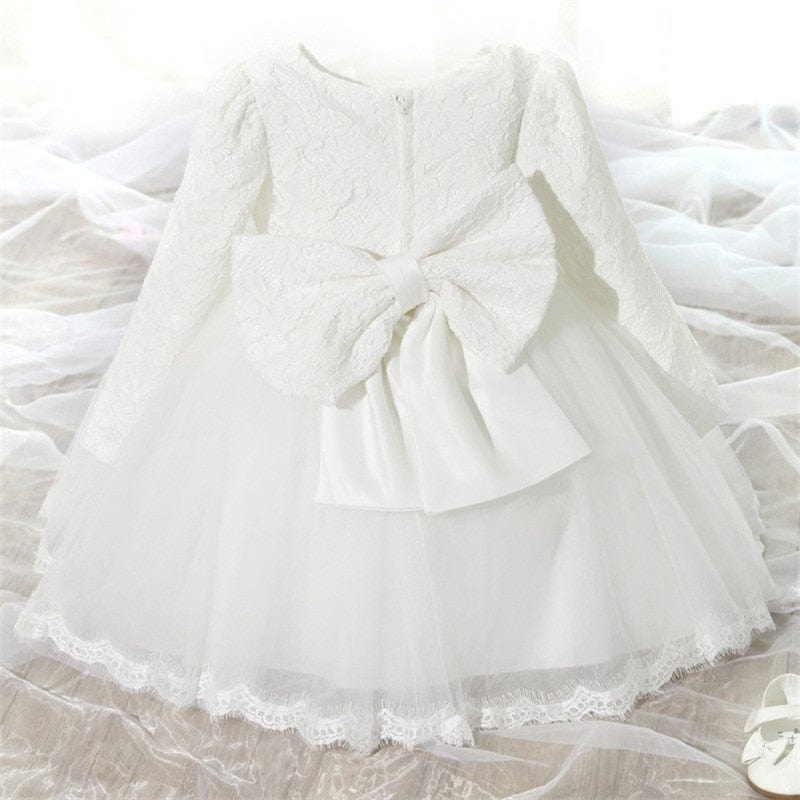 kids and babies 2-2 / 3M "Serena" Tulle Lace Dress With Bow -The Palm Beach Baby