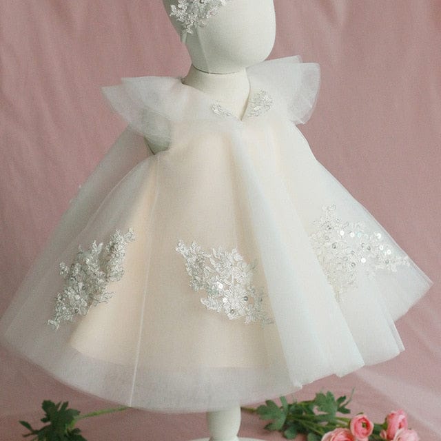 kids and babies Champagne / 12M "Amanda-Elise" Tulle Special Occasion Dress -The Palm Beach Baby
