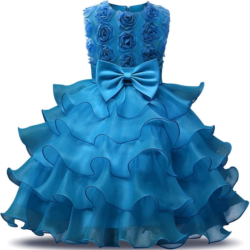 kids and babies L / 3T "Solange" Tiered Special Occasion Dress -The Palm Beach Baby