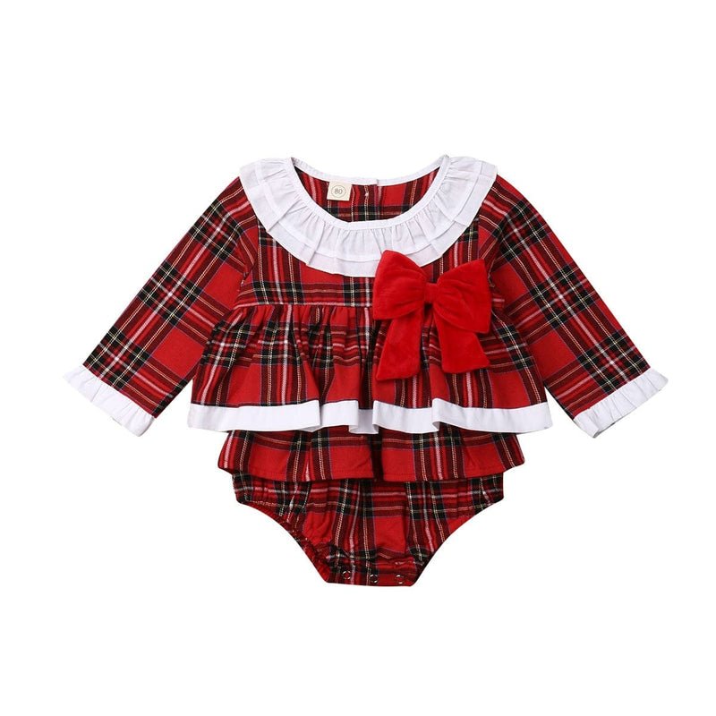 kids and babies FT34333   1 Bodysuit / 6M / United States 'Plaid Love" 1 PC Romper Dress -The Palm Beach Baby