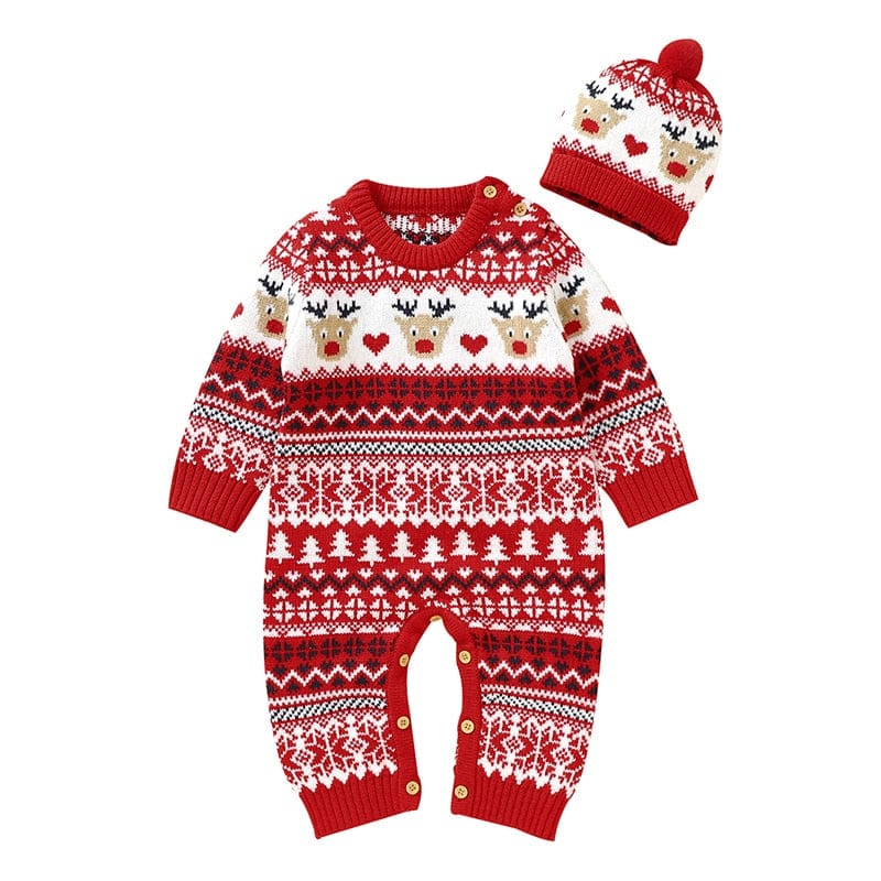 kids and babies 82W1350 Red / 3M-66 "Winter Baby!" Themed Kids Rompers -The Palm Beach Baby