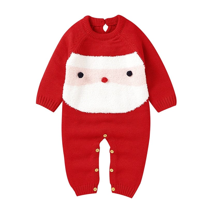 kids and babies 82W554 Red / 6M-73 "Winter Baby!" Themed Kids Knitted Rompers -The Palm Beach Baby