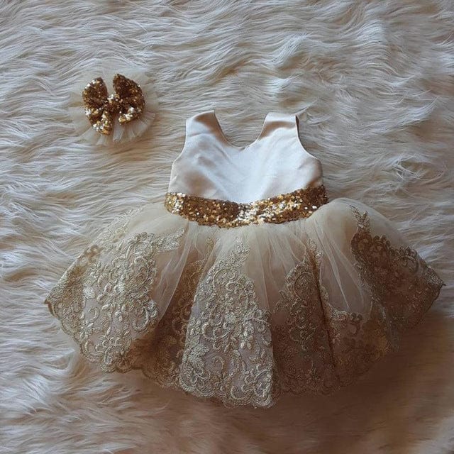 Baby & Kids Apparel "Valentina-Marie" Sequined Lace Occasion Dress -The Palm Beach Baby