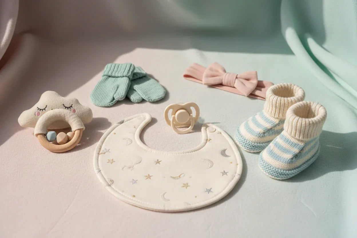 Sophisticated baby accessories for stylish parenting featuring cotton embroidered baby bibs set, perfect for keeping your little one clean while looking fashionable.