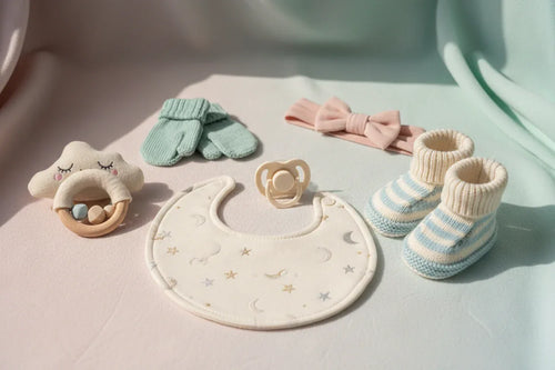 Sophisticated baby accessories for stylish parenting featuring cotton embroidered baby bibs set, perfect for keeping your little one clean while looking fashionable.