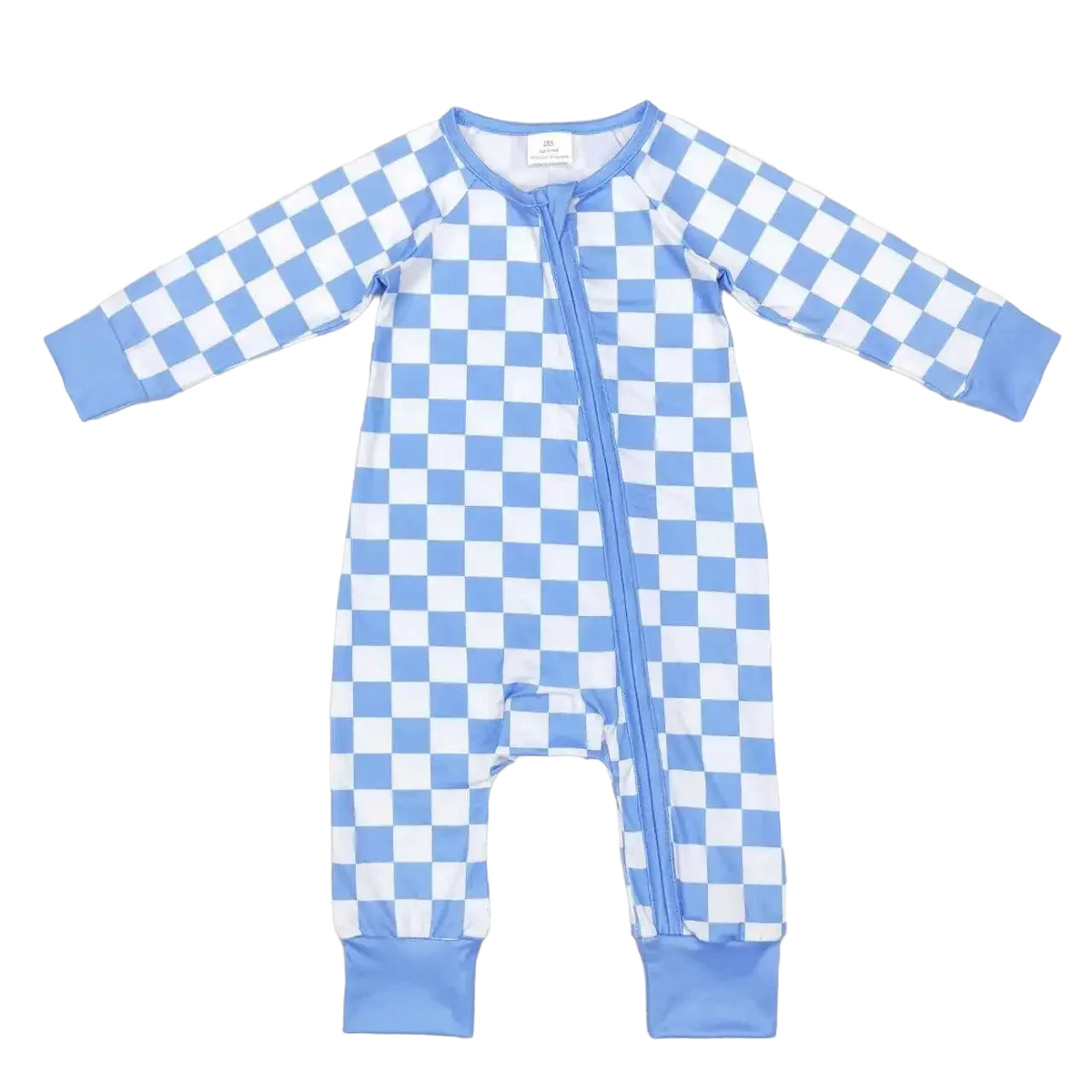 "Cute In Checks" Baby Toddler Romper Blue - Stylish Checked Print for Newborns to 2 Years - The Palm Beach Baby