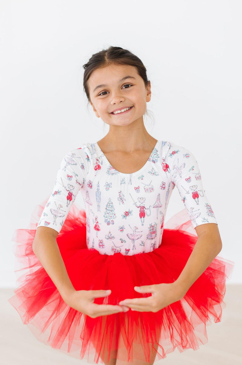 Clara's Christmas 3/4 Tutu Leotard - Holiday Red