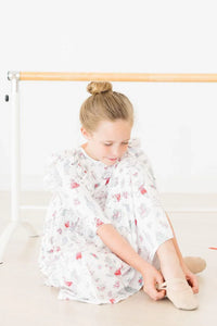 Clara's Christmas 3/4 Sleeve Ruffle Twirl Dress for Girls - The Palm Beach Baby