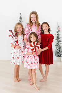 Mistletoe Magic 3/4 Sleeve Pocket Holiday Twirl Dress - The Palm Beach Baby