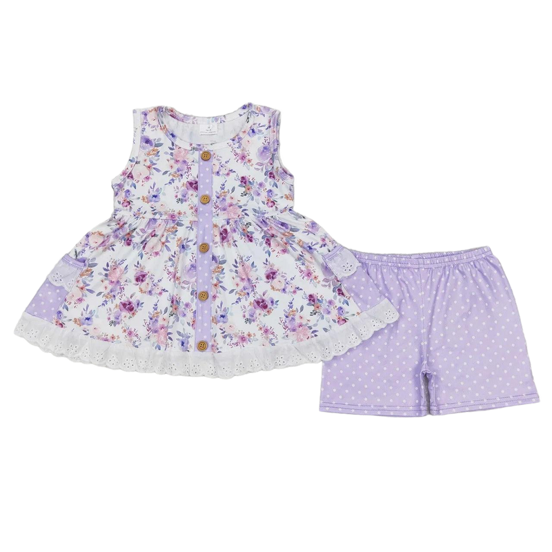 "Purple Violet" 2 PC Shorts Set