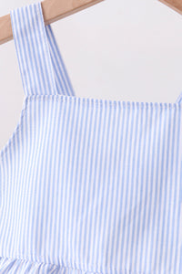 Blue Stripe 2pc Seersucker Swimsuit - Frilly Accents