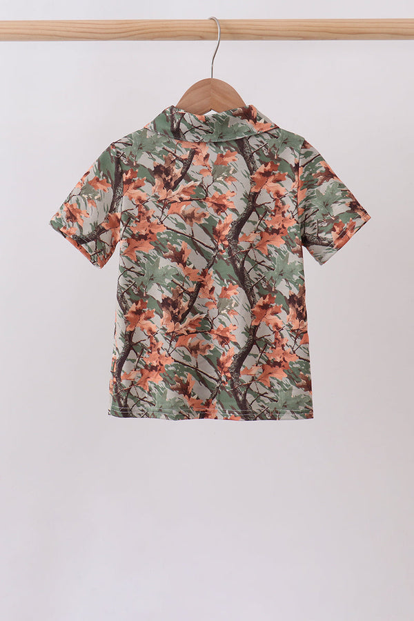 Camo Wildlife Embroidered Dad & Me Button Down Shirt