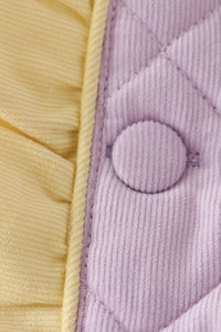 Purple corduroy bow embroidery ruffle jacket