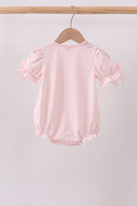 Pink Jack-O-Lantern  Applique Bow Bubble