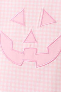 Pink Jack-O-Lantern  Applique Ruffle Shorts Set