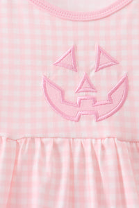 Pink Jack-O-Lantern  Applique Dress