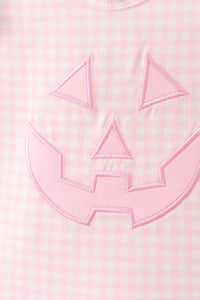 Pink Jack-O-Lantern  Applique Ruffle Bloomer Set
