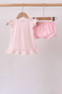 Pink Jack-O-Lantern  Applique Ruffle Bloomer Set