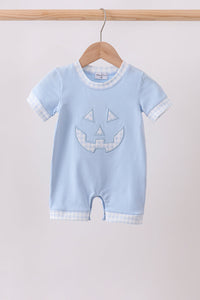 Blue Jack-O-Lantern  Applique Romper
