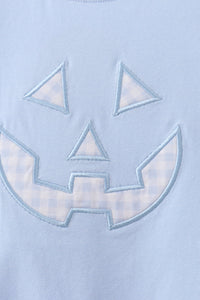 Blue Jack-O-Lantern  Applique Romper