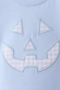 Blue Jack-O-Lantern  Applique Shorts Set