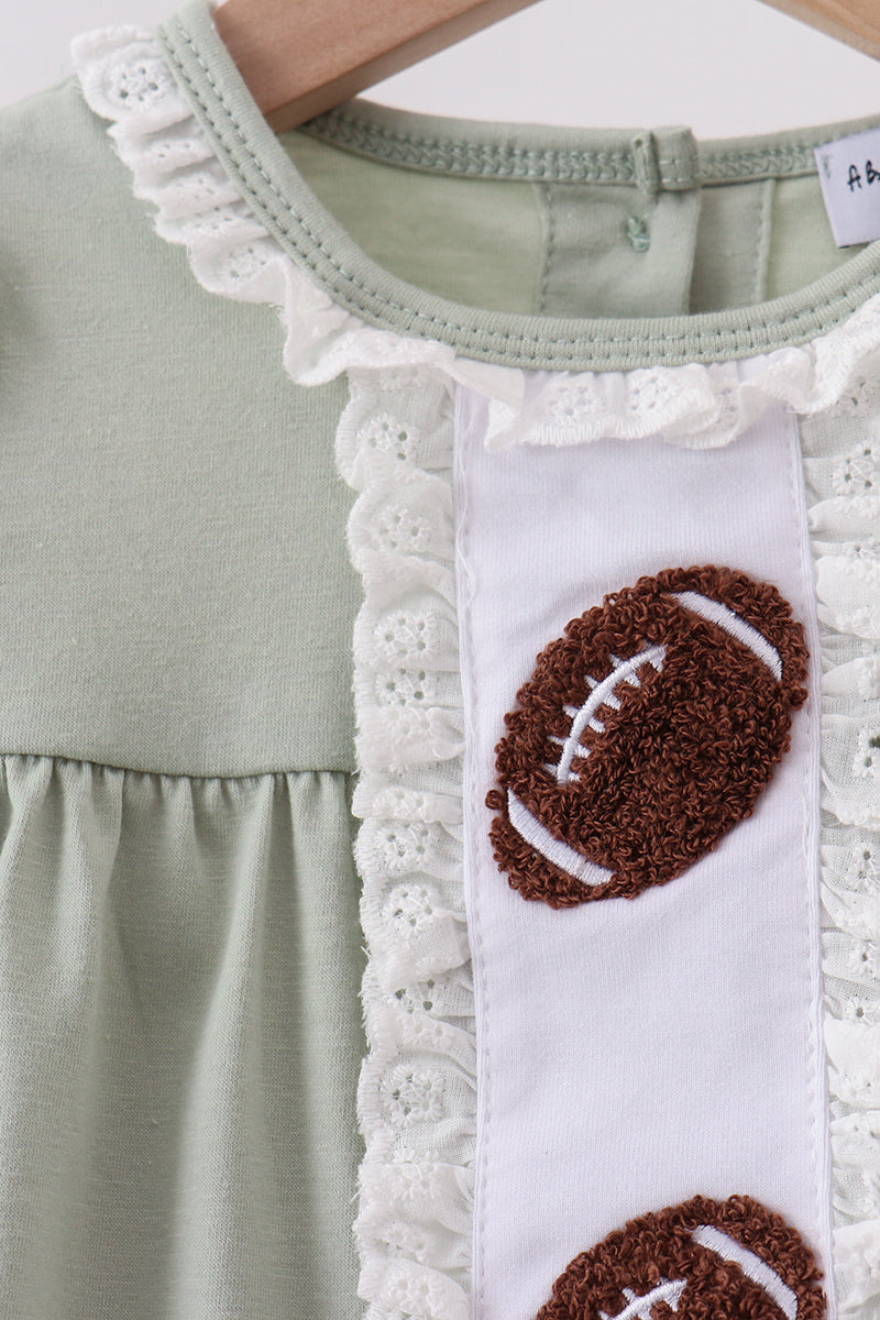Green Football French Knot Gingham Bloomer Set - The Palm Beach Baby Abby & Evie