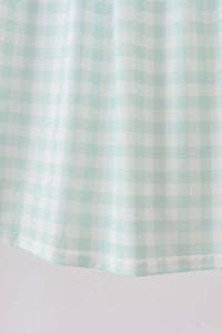 Green football french knot gingham ruffle dress