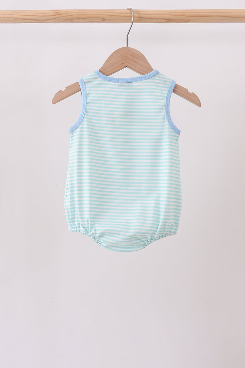 Blue Tool Smocked Stripe Bubble - Soft and Breathable