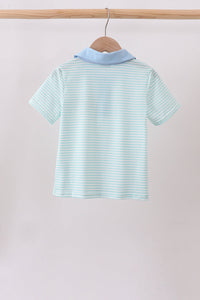 Blue Tool Embroidery Stripe Shirt