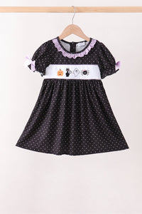 Black ghost spider embroidery ruffle dress - The Palm Beach Baby