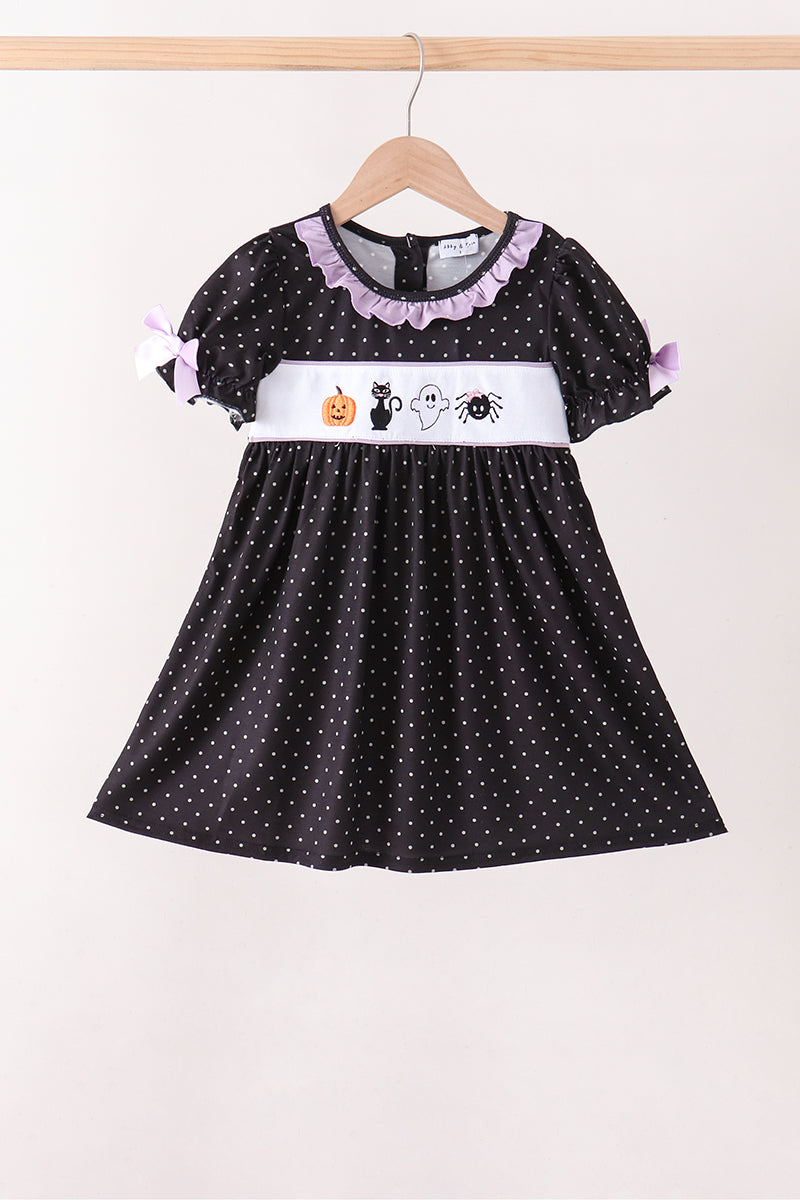 Black ghost spider embroidery ruffle dress - The Palm Beach Baby